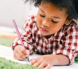 Cute Child Doing Abeka School Work