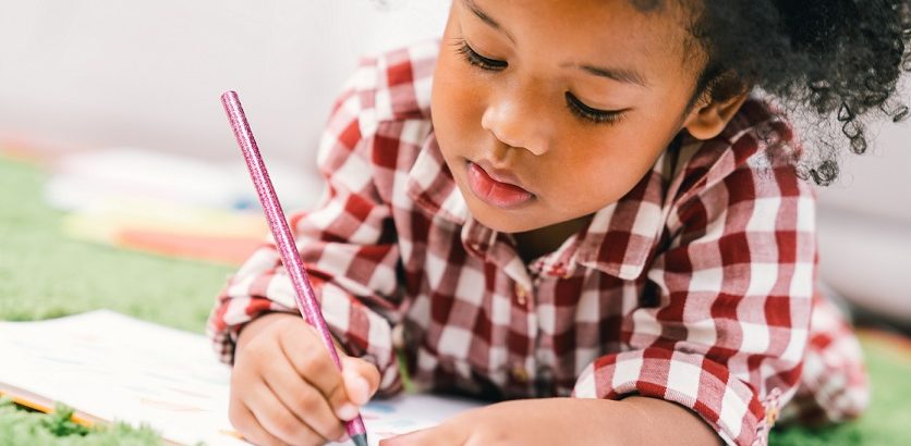 Cute Child Doing Abeka School Work